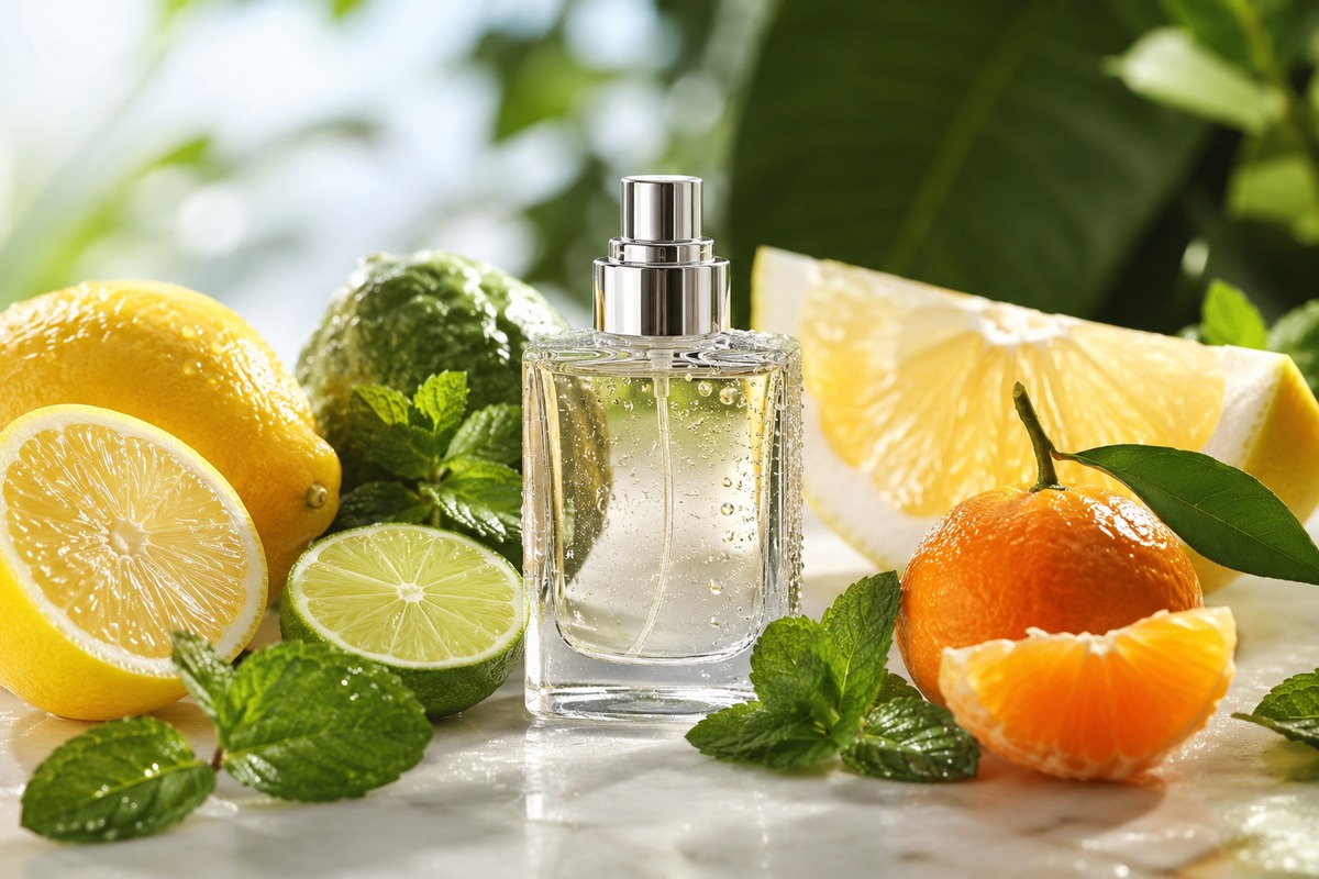 Cítricos bergamota limón y menta como notas de salida de un perfume